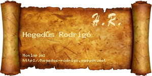 Hegedűs Rodrigó névjegykártya